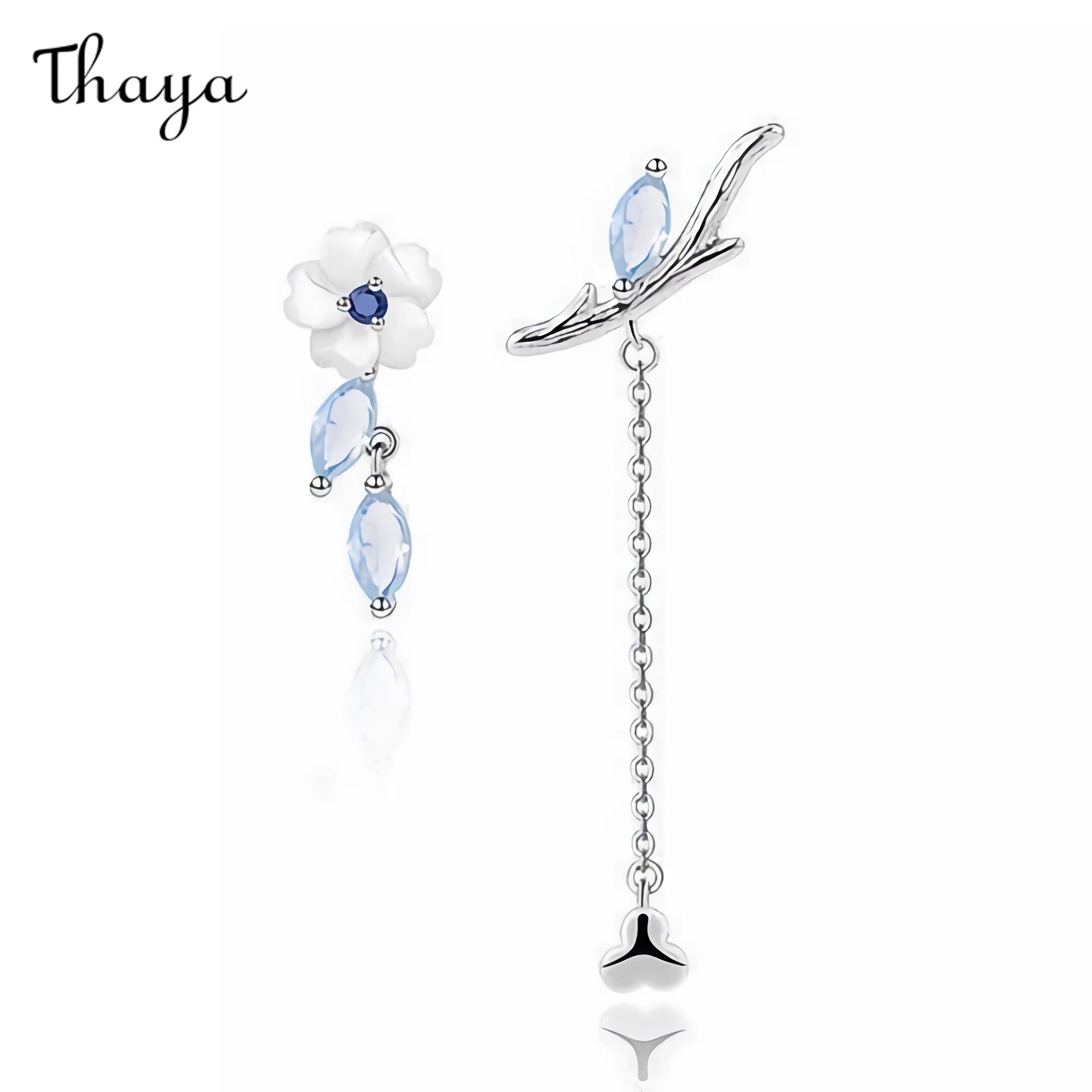 Thaya Women Earring 925 Silver Color Blossom Earring Pendant