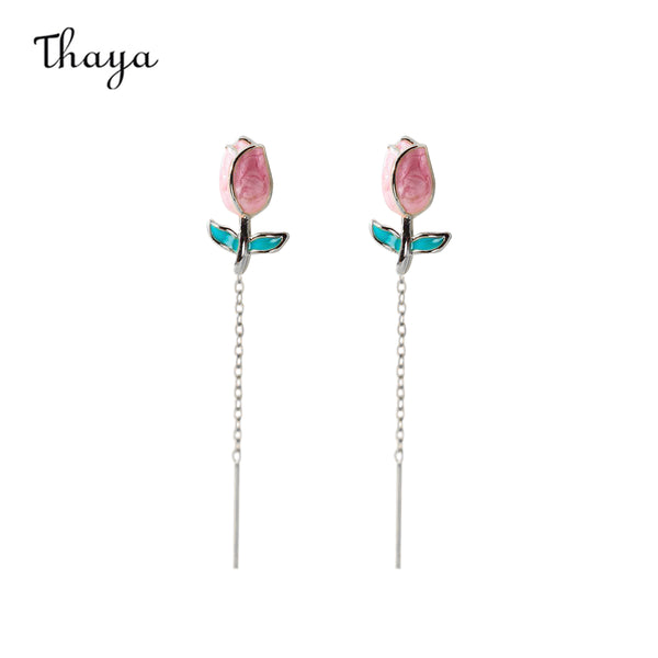 Thaya 925 Silber Blossoming Beauty Tulpen Ohrringe