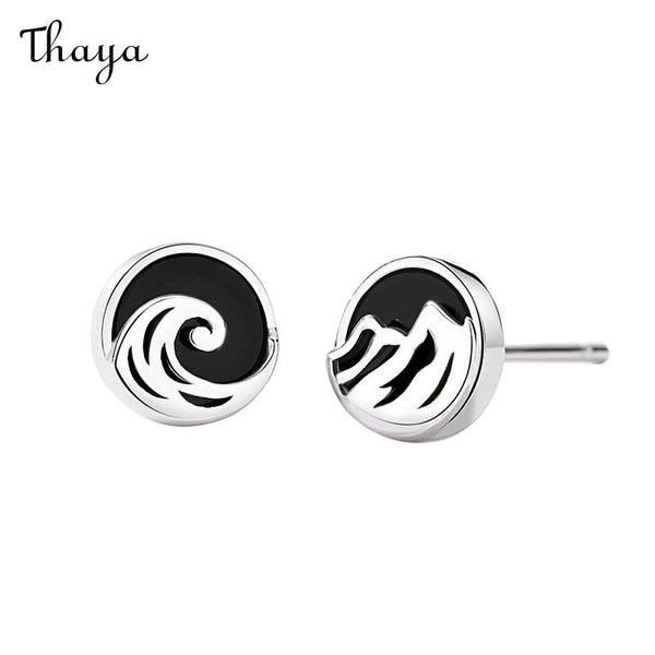 Thaya Argent 925 Boucles d'Oreilles Couple Montagnes Mers