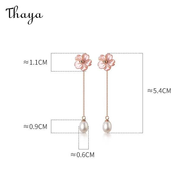 Thaya Women Earring 925 Silver Color Blossom Earring Pendant