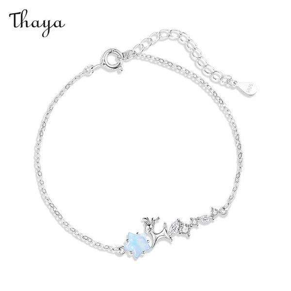 Thaya 925 Silver Joyful Spirit Deer Bracelet