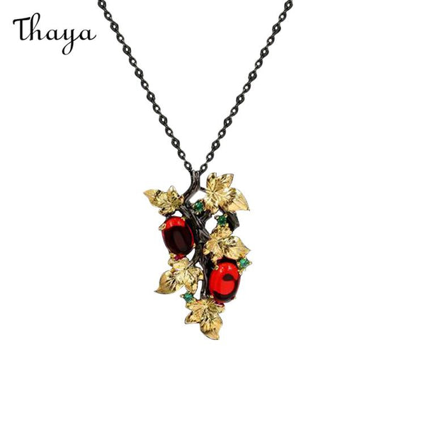 Thaya Colorful Floral Black and Gold Set