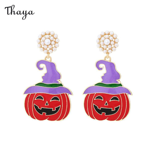 Boucles d'oreilles citrouilles colorées d'Halloween Thaya