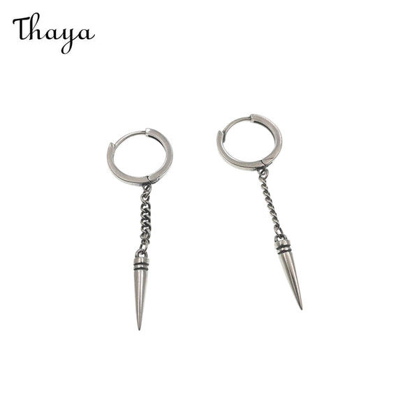 Thaya 925 Silver Chain Stud Earrings Embrace Elegant Minimalism