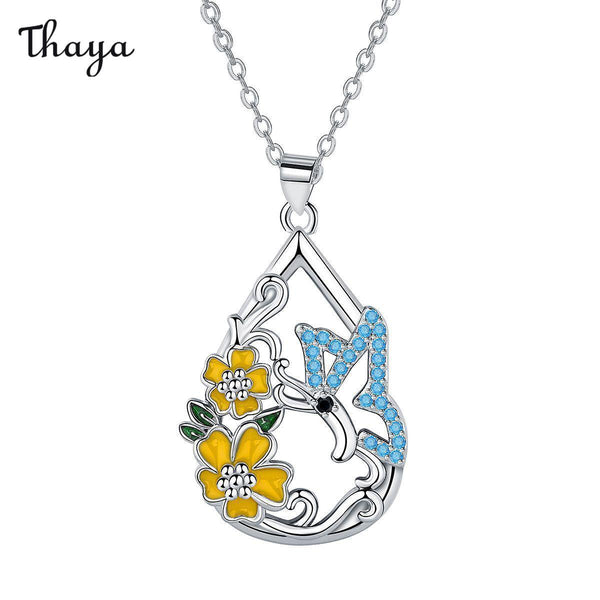 Thaya  Copper Flower Butterfly Necklace