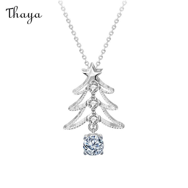 Thaya 925 Silver Christmas Tree Necklace