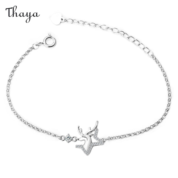 Thaya 925 Silver Christmas Starlight Elk Bracelet