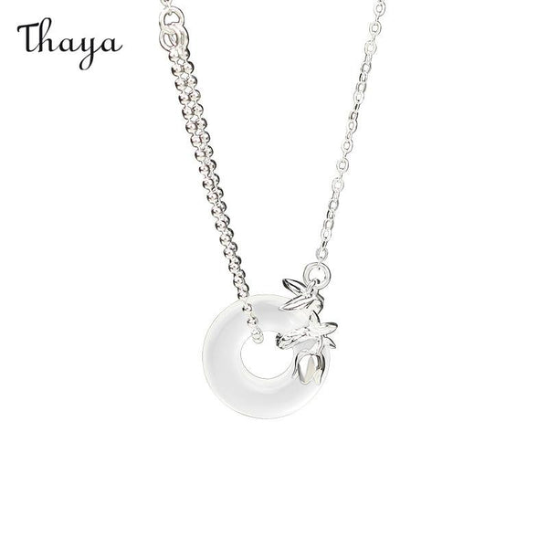 Thaya 925 Silver Tranquil Tulip Lock Necklace