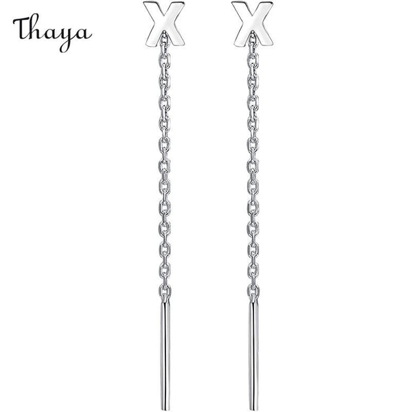 Thaya 999 Silver Letter Dangle Earrings