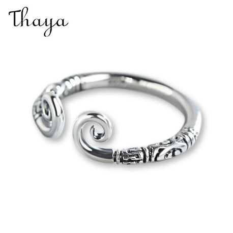 Thaya 925 Silver Sun Wukong Amulet Open Warp Ring