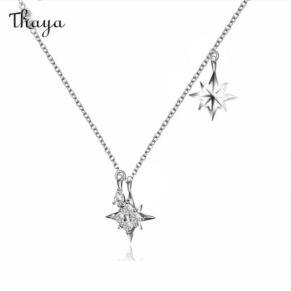 Thaya 925 Silber Ewige Liebe Stern Halskette