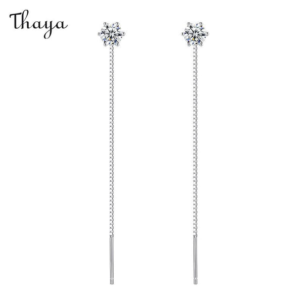 Thaya 925 Silver Minimalist Zircon Earrings