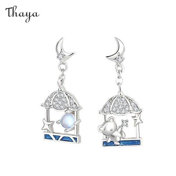 Thaya 925 Silver Dream Little Bear Park Earrings