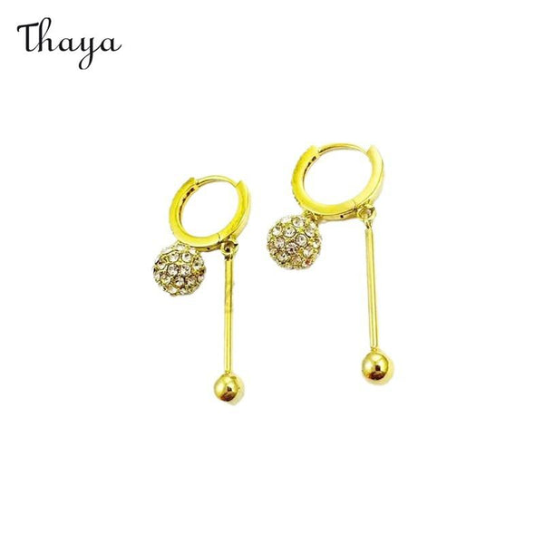 Strahlende goldene Ohrringe „Thaya“ mit Diamanten