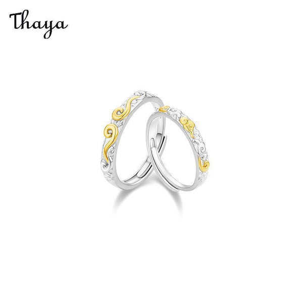 Bagues de couple Thaya en argent 999, amour de la vie