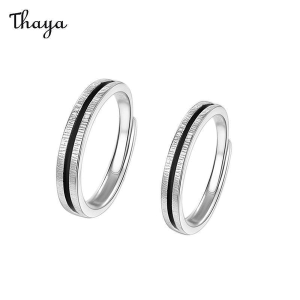 Thaya 999 Silver Inseparable Love Couple Rings