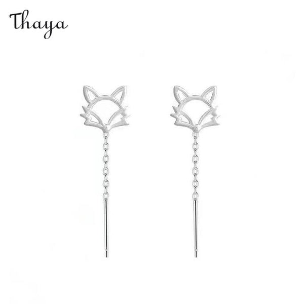 Boucles d'oreilles queue de renard en argent 999 Thaya