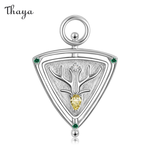 Thaya 925 Silver Minimalist Elk with Small Charm Necklace