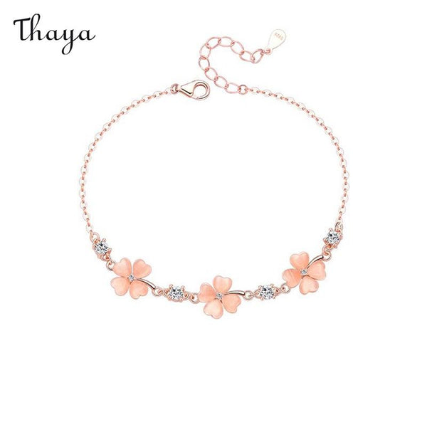 Thaya Adorable Pink Clover Love Jewelry Set