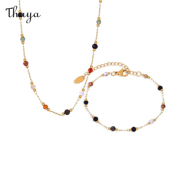 Thaya Beaded Kaleidoscope Bracelet&Necklace