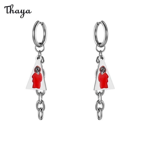 Thaya Halloween Triangle Brand Ghost Head Earrings