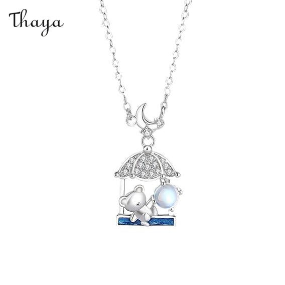 Thaya 925 Silver Dream Little Bear Park Necklace