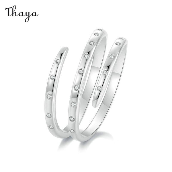 Thaya 925 Silver Simple Triple Wrapped Open Ring