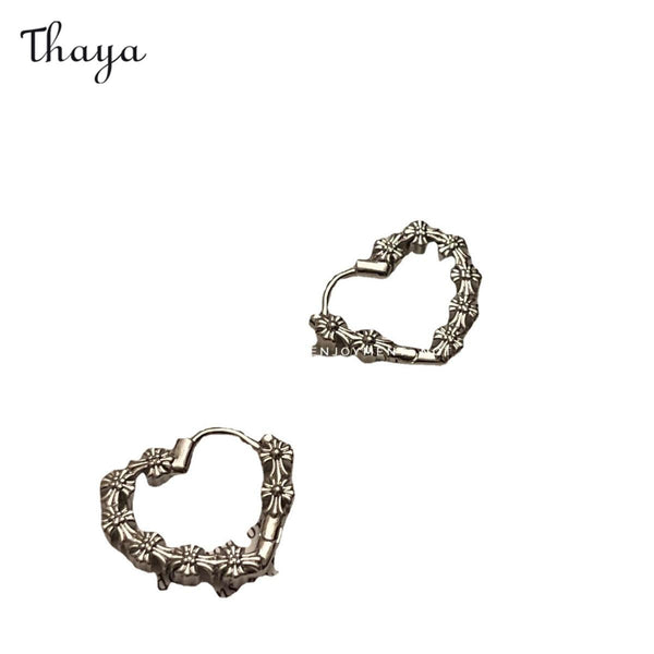 Boucles d'oreilles croix en forme de cœur céleste Thaya