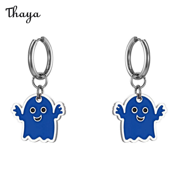 Thaya Spooky Blue Ghost Earrings