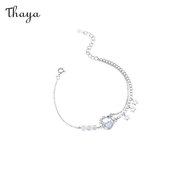 Bracelet en argent 925 avec moustaches de chat stellaire Thaya