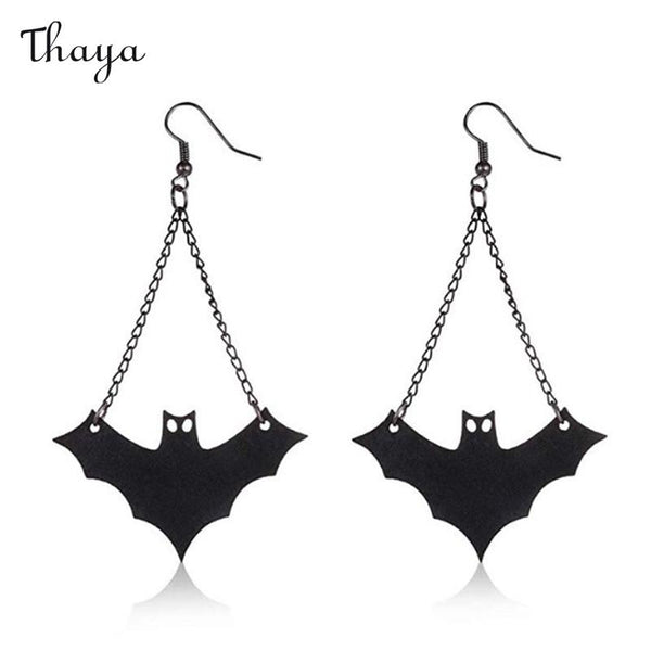 Thaya Gothic Bat Style Earrings