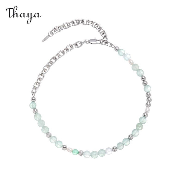 Thaya Natural Pearl Mint Green Necklace