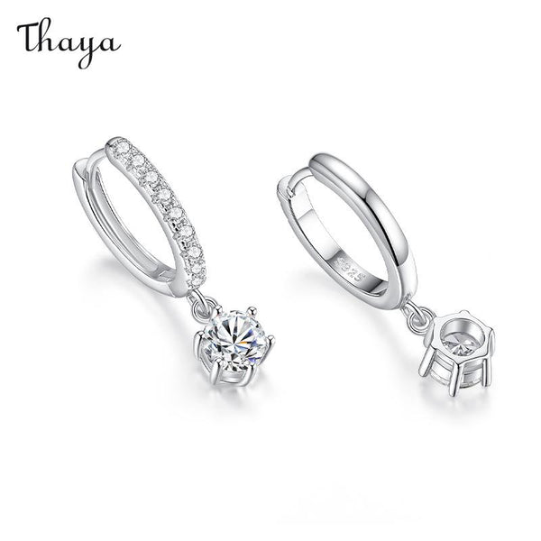 Thaya 925 Silver Minimalist Zircon Earrings