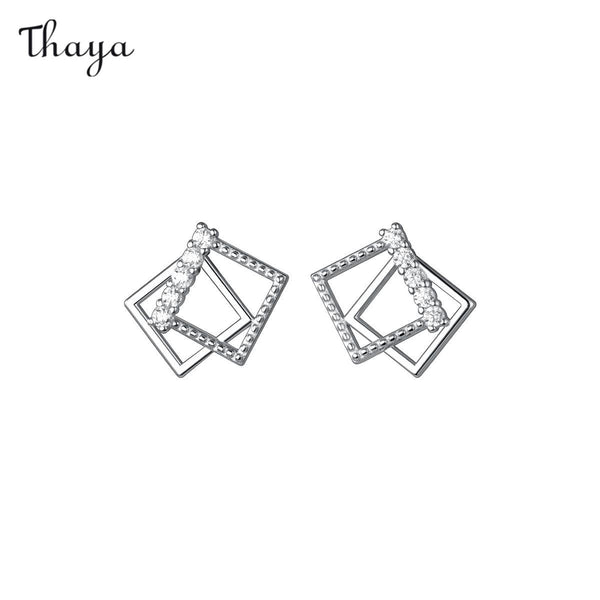 Thaya 925 Silber geometrische Diamant Ohrstecker