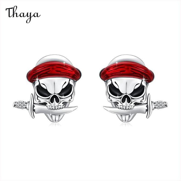 Thaya Halloween Pirates of the Caribbean Skull Earrings