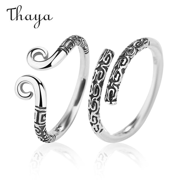 Thaya 925 Silver Mythical Wukong Magic Couple Rings