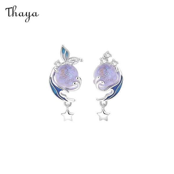 Boucles d'oreilles fantaisie papillon nautique en argent 925 Thaya