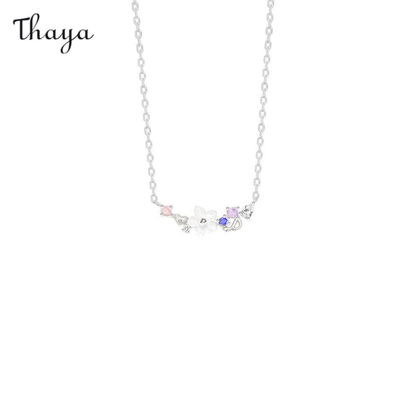 Thaya 925 Silver Flower Heart Girl Necklace