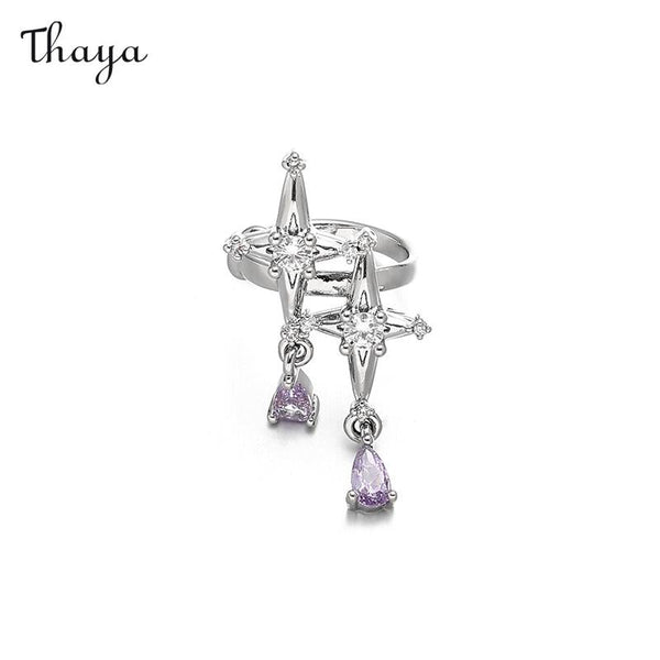 Thaya Pink Four-Pointed Star Ear Cuff