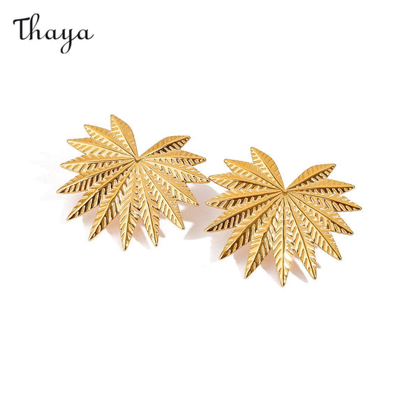 Thaya Vintage Maple Leaf Earrings