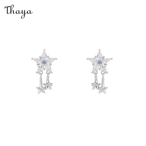 Boucles d'oreilles élégantes en forme d'étoile scintillante Thaya