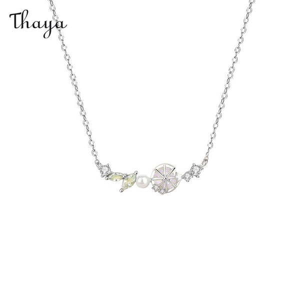 Thaya 925 Silver Smiley Lemon Necklace