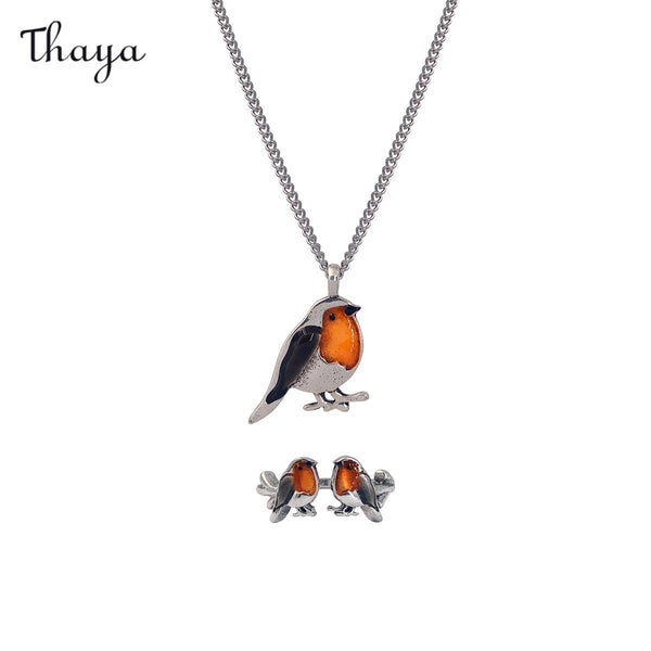 Collier avec pendentif oiseau vintage Thaya