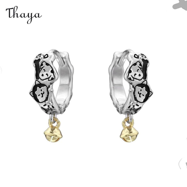 Boucles d'oreilles uniques Thaya Graffiti chat et chien