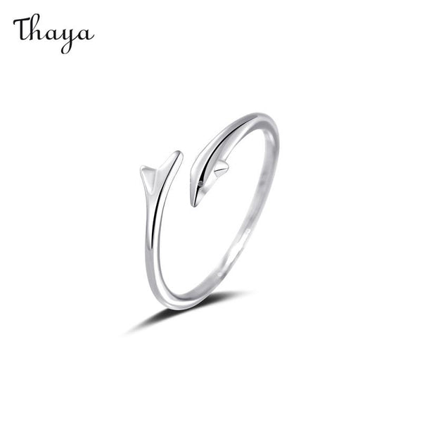 Bague de danse de dauphin en argent 999 Thaya