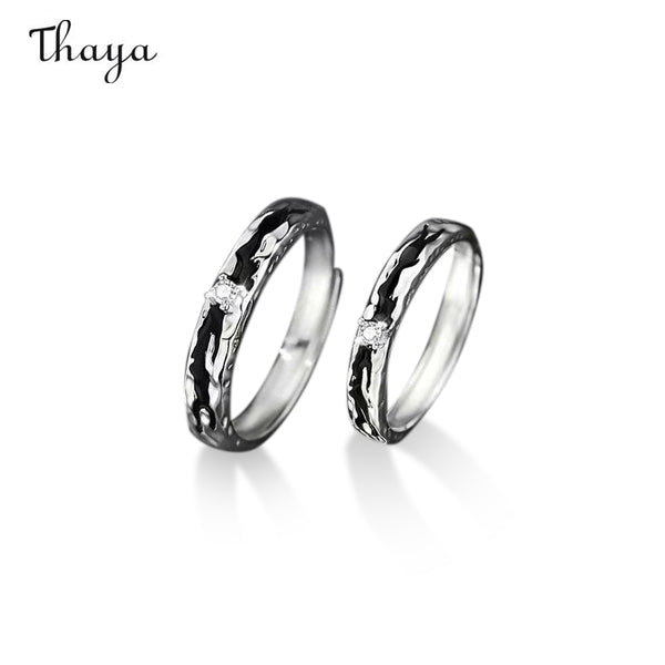 Thaya 925 Silver Fall in Love Couple Rings