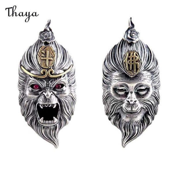 Thaya Creative Vintage-Halskette „Sun Wukong Monkey King“