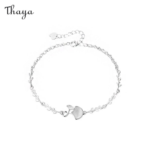 Thaya 925 Silver Lucky To Meet You Ginkgo Bracelet