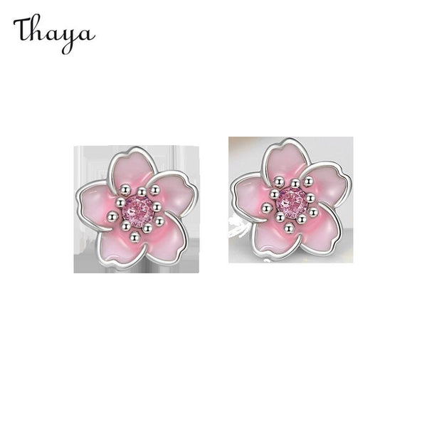 Thaya 999 Silber Romantische Sakura Ohrstecker