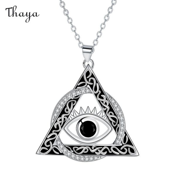 Thaya Devil Eye Triangle Pendant Necklace